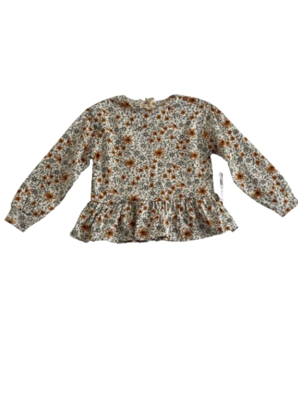 Jessica Simpson Girls Fall‎ Floral Print Peplum Fleece Shirt Size 7-8 New